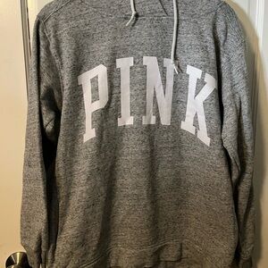 PINK Victoria's Secret Gray Hoodie with White Logo